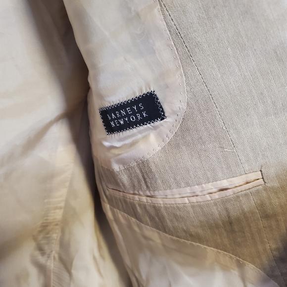 Armani Collezioni 40R Tan Linen Pinstriped Sport Coat - Picture 8 of 10